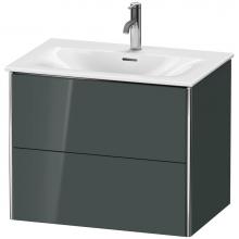 Duravit XS432303838 - Duravit XSquare Two Drawer Wall-Mount Vanity Unit Dolomite Gray