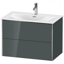 Duravit XS432403838 - Duravit XSquare Two Drawer Wall-Mount Vanity Unit Dolomite Gray