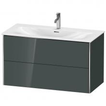 Duravit XS432503838 - Duravit XSquare Two Drawer Wall-Mount Vanity Unit Dolomite Gray