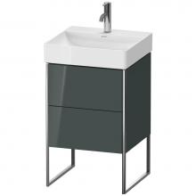 Duravit XS443903838 - Duravit XSquare Two Drawer Floorstanding Vanity Unit Dolomite Gray