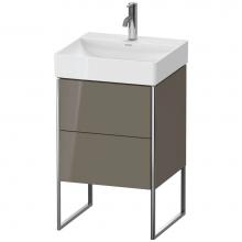 Duravit XS443908989 - Duravit XSquare Two Drawer Floorstanding Vanity Unit Flannel Gray