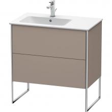 Duravit XS445004343 - Duravit XSquare Two Drawer Floorstanding Vanity Unit Basalt