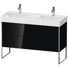 Duravit XS445604040 - Duravit XSquare Four Drawer Floorstanding Vanity Unit Black