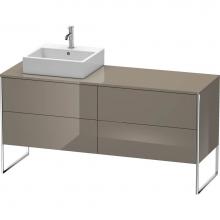 Duravit XS4924L8989 - Duravit XSquare Four Drawer Vanity Unit For Console Flannel Gray