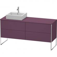 Duravit XS4924L9494 - Duravit XSquare Four Drawer Vanity Unit For Console Aubergine