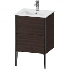 Duravit XV44590B269 - XViu Two Drawer Floorstanding Vanity Unit Walnut Brushed