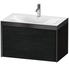 Duravit XV4610OB216P - XViu One Drawer C-Bonded Wall-Mount Vanity Kit Oak Black