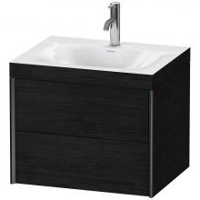 Duravit XV4614OB216C - XViu Two Drawer C-Bonded Wall-Mount Vanity Kit Oak Black