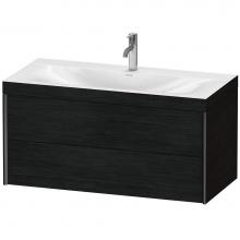 Duravit XV4616OB216C - XViu Two Drawer C-Bonded Wall-Mount Vanity Kit Oak Black