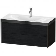 Duravit XV4616OB216P - XViu Two Drawer C-Bonded Wall-Mount Vanity Kit Oak Black