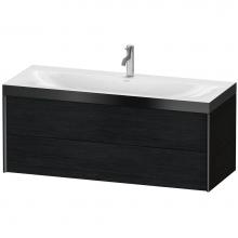 Duravit XV4617OB216P - XViu Two Drawer C-Bonded Wall-Mount Vanity Kit Oak Black