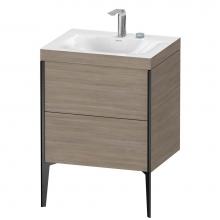 Duravit XV4709EB231C - Duravit XViu Two Drawer C-Bonded Floorstanding Vanity Kit Silver Pine