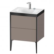 Duravit XV4709EB243P - Duravit XViu Two Drawer C-Bonded Floorstanding Vanity Kit Basalt