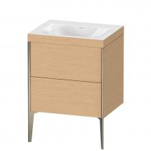 Duravit XV4709NB112C - Duravit XViu Two Drawer C-Bonded Floorstanding Vanity Kit Brushed Oak