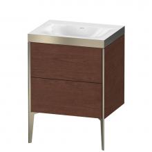 Duravit XV4709NB113P - Duravit XViu Two Drawer C-Bonded Floorstanding Vanity Kit American Walnut