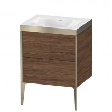 Duravit XV4709NB121P - Duravit XViu Two Drawer C-Bonded Floorstanding Vanity Kit Walnut Dark