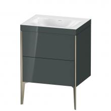 Duravit XV4709NB138C - Duravit XViu Two Drawer C-Bonded Floorstanding Vanity Kit Dolomite Gray