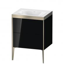 Duravit XV4709NB140P - Duravit XViu Two Drawer C-Bonded Floorstanding Vanity Kit Black