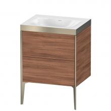 Duravit XV4709NB179P - Duravit XViu Two Drawer C-Bonded Floorstanding Vanity Kit Walnut