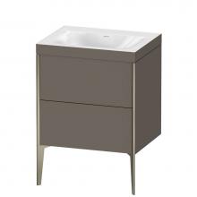 Duravit XV4709NB190C - Duravit XViu Two Drawer C-Bonded Floorstanding Vanity Kit Flannel Gray