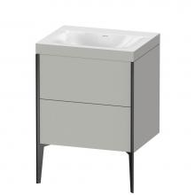 Duravit XV4709NB207C - XViu Two Drawer C-Bonded Floorstanding Vanity Kit Concrete Gray