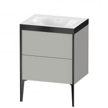 Duravit XV4709NB207P - XViu Two Drawer C-Bonded Floorstanding Vanity Kit Concrete Gray