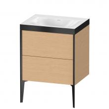 Duravit XV4709NB212P - Duravit XViu Two Drawer C-Bonded Floorstanding Vanity Kit Brushed Oak