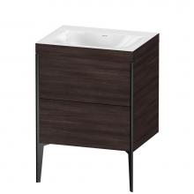 Duravit XV4709NB253C - Duravit XViu Two Drawer C-Bonded Floorstanding Vanity Kit Chestnut Dark