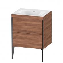 Duravit XV4709NB279C - XViu Two Drawer C-Bonded Floorstanding Vanity Kit Walnut