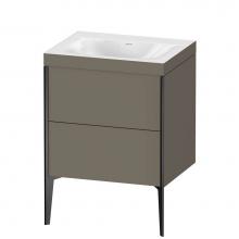 Duravit XV4709NB290C - Duravit XViu Two Drawer C-Bonded Floorstanding Vanity Kit Flannel Gray