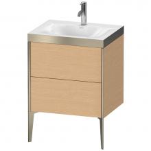 Duravit XV4709OB112P - Duravit XViu Two Drawer C-Bonded Floorstanding Vanity Kit Brushed Oak