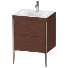 Duravit XV4709OB113C - Duravit XViu Two Drawer C-Bonded Floorstanding Vanity Kit American Walnut