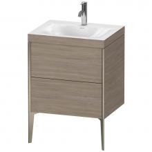 Duravit XV4709OB131C - Duravit XViu Two Drawer C-Bonded Floorstanding Vanity Kit Silver Pine