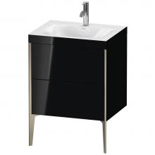 Duravit XV4709OB140C - Duravit XViu Two Drawer C-Bonded Floorstanding Vanity Kit Black