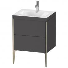 Duravit XV4709OB149C - Duravit XViu Two Drawer C-Bonded Floorstanding Vanity Kit Graphite