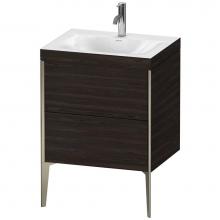 Duravit XV4709OB169C - Duravit XViu Two Drawer C-Bonded Floorstanding Vanity Kit Walnut Brushed