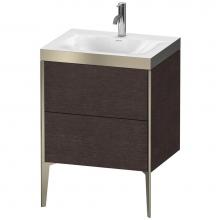 Duravit XV4709OB172P - Duravit XViu Two Drawer C-Bonded Floorstanding Vanity Kit Dark Brushed Oak