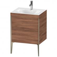 Duravit XV4709OB179C - Duravit XViu Two Drawer C-Bonded Floorstanding Vanity Kit Walnut