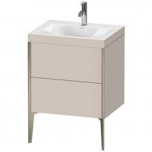 Duravit XV4709OB191C - Duravit XViu Two Drawer C-Bonded Floorstanding Vanity Kit Taupe