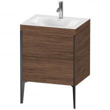 Duravit XV4709OB221C - XViu Two Drawer C-Bonded Floorstanding Vanity Kit Walnut Dark