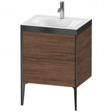 Duravit XV4709OB221P - XViu Two Drawer C-Bonded Floorstanding Vanity Kit Walnut Dark