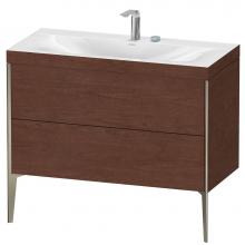 Duravit XV4711EB113C - Duravit XViu Two Drawer C-Bonded Floorstanding Vanity Kit American Walnut