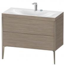 Duravit XV4711EB131C - Duravit XViu Two Drawer C-Bonded Floorstanding Vanity Kit Silver Pine