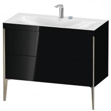 Duravit XV4711EB140C - Duravit XViu Two Drawer C-Bonded Floorstanding Vanity Kit Black