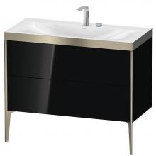 Duravit XV4711EB140P - Duravit XViu Two Drawer C-Bonded Floorstanding Vanity Kit Black