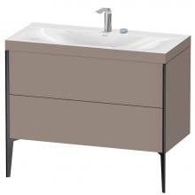 Duravit XV4711EB243C - Duravit XViu Two Drawer C-Bonded Floorstanding Vanity Kit Basalt