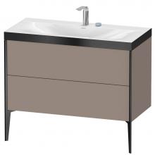 Duravit XV4711EB243P - Duravit XViu Two Drawer C-Bonded Floorstanding Vanity Kit Basalt