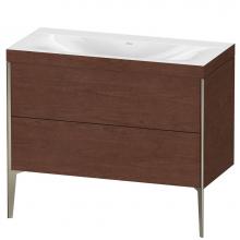 Duravit XV4711NB113C - Duravit XViu Two Drawer C-Bonded Floorstanding Vanity Kit American Walnut