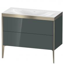 Duravit XV4711NB138P - Duravit XViu Two Drawer C-Bonded Floorstanding Vanity Kit Dolomite Gray