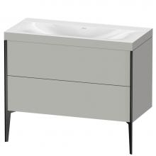 Duravit XV4711NB207C - XViu Two Drawer C-Bonded Floorstanding Vanity Kit Concrete Gray